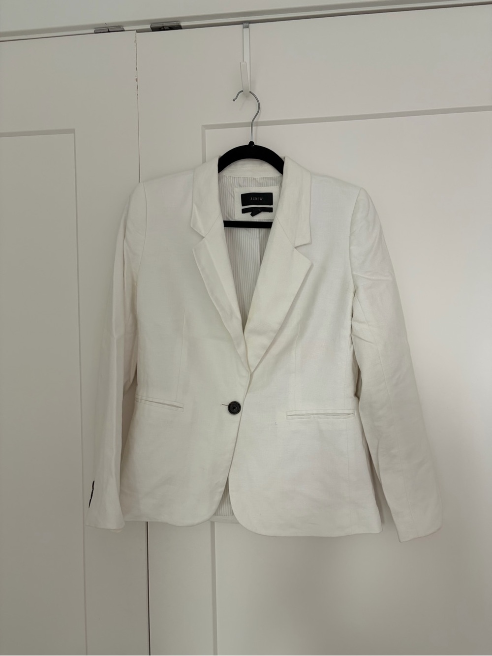 J. Crew White Single-Button Women's Blazer